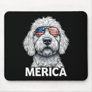 Mousepad Bandeira Americana Merica Goldendoodle Cachorro 4