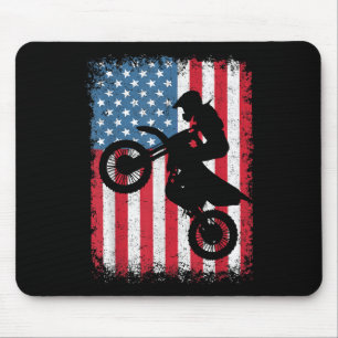 Mousepad Bandeira Americana Moto Bicicleta Cross Biker Home
