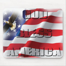 Mousepad Bandeira Americana Muito Patriótica Deus Abençoe a