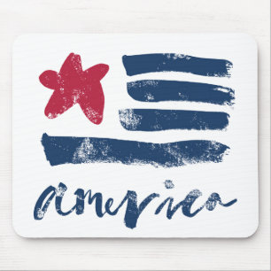 Mousepad Bandeira americana Paintstrokes