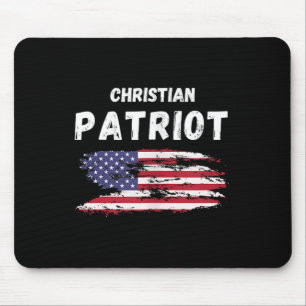 Mousepad Bandeira Americana Patriota Cristã Fé e Liberdade