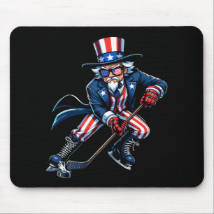 Mousepad Bandeira Americana Patriótica de Hóquei 4 de Julho
