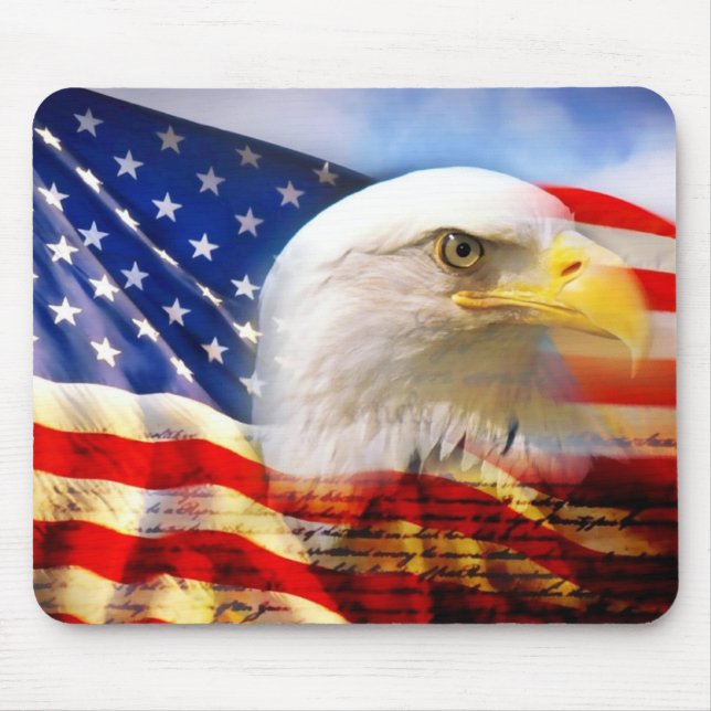 Mousepad Bandeira americana/tapete do rato de Eagle (Frente)