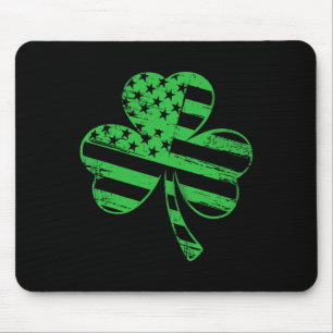 Mousepad Bandeira Americana Trevo Vintage Dia de São Patríc