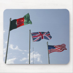 Mousepad Bandeira BRITÂNICA entre o afegão e bandeiras do