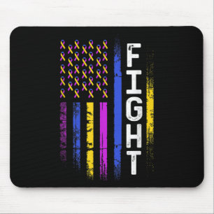 Mousepad Bandeira Cancer Púrpura Amarela Azul Fita Awar