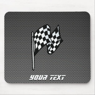 Mousepad Bandeira Checkered do olhar da fibra do carbono
