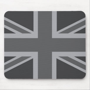 Mousepad Bandeira clássica preta cinzenta de Union Jack