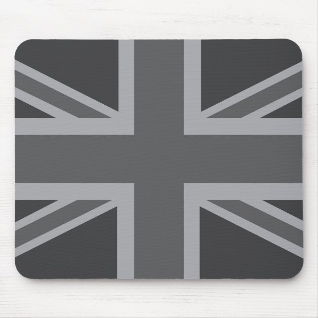Mousepad Bandeira clássica preta cinzenta de Union Jack (Frente)