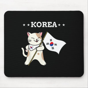Mousepad Bandeira Coreana e Coreia do Sul do Gato