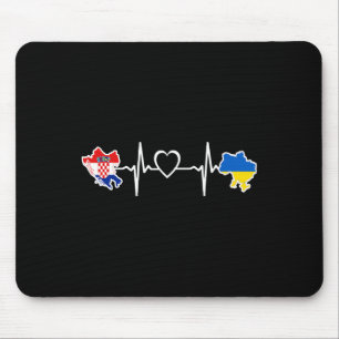 Mousepad Bandeira Croata Ucraniana - Coração de Ucrânia Cro