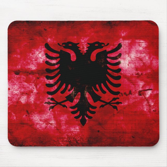 Mousepad Bandeira da Albânia meteorizada (Frente)
