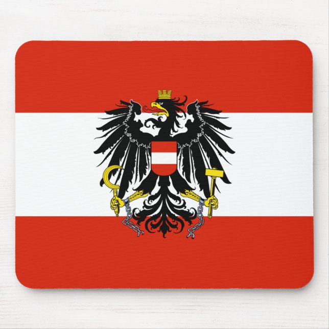 Mousepad Bandeira da Áustria com Casaco de armas (Frente)