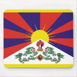 Mousepad Bandeira da bandeira do leão de Tibet ou de neve