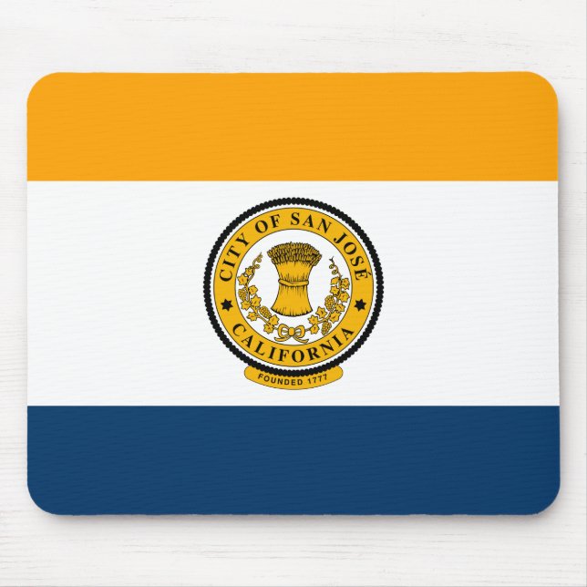 Mousepad Bandeira da cidade de San José (Califórnia) (Frente)