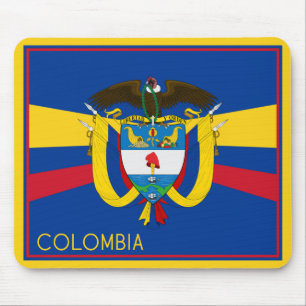 Mousepad Bandeira da Colômbia e Casaco de armas