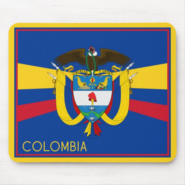 Mousepad Bandeira da Colômbia e Casaco de armas (Frente)