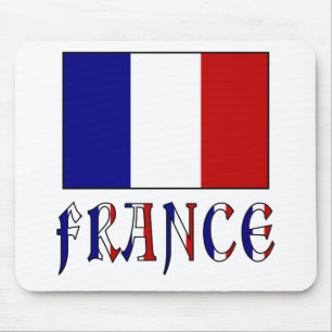 Mousepad Bandeira da França com nome colorido
