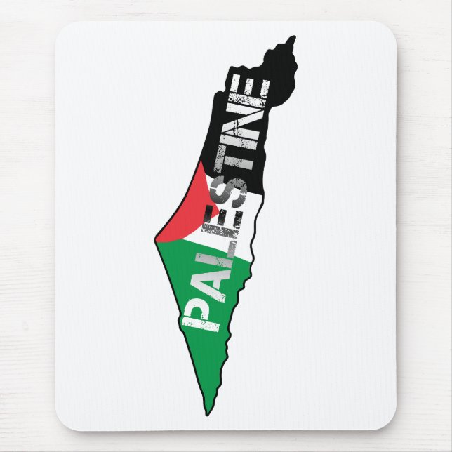 Mousepad Bandeira da Palestina Livre no Mapa Palestino (Frente)
