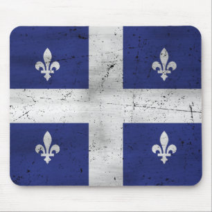 Mousepad Bandeira da Quebeque estilo grunge corrmoído