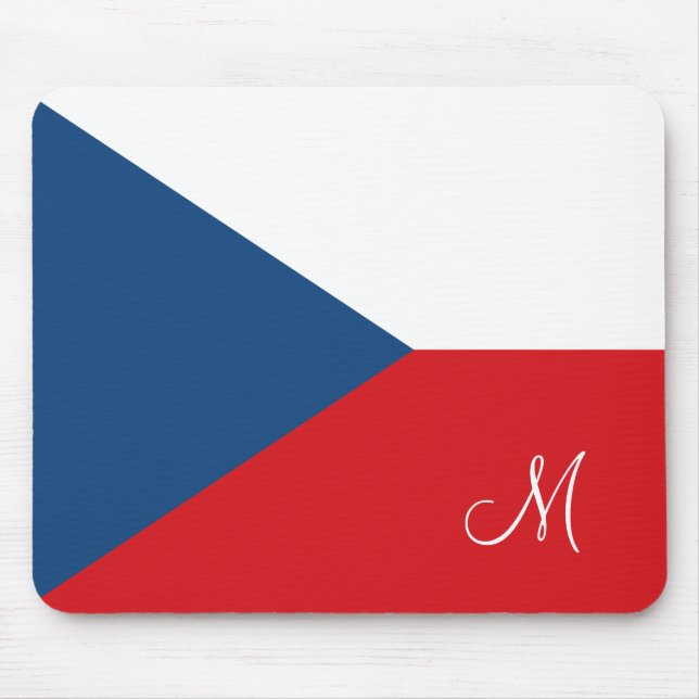 Mousepad Bandeira da República Checa Monogrammed (Frente)