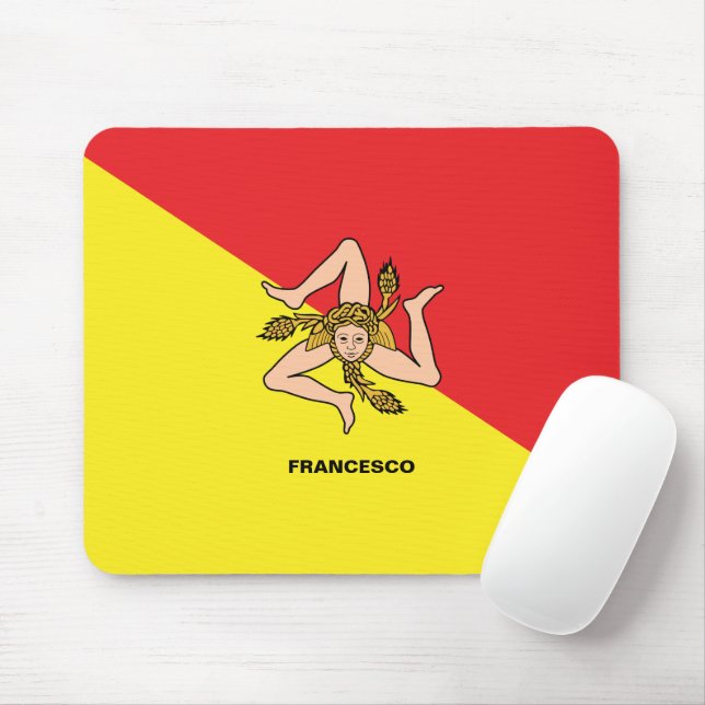Mousepad Bandeira da Sicília - Amarelo Vermelho da Sicília (Com mouse)