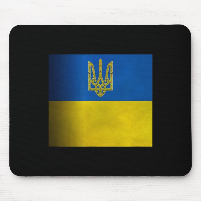 Mousepad Bandeira da Ucrânia Azul e Amarela com Brasão de A (Frente)