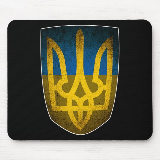 Mousepad Bandeira da Ucrânia e Tridente Ucraniano  (Frente)