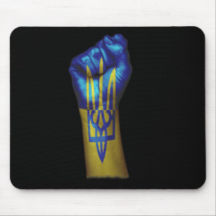 Mousepad Bandeira da Ucrânia + Tridente em Iva Encerrada