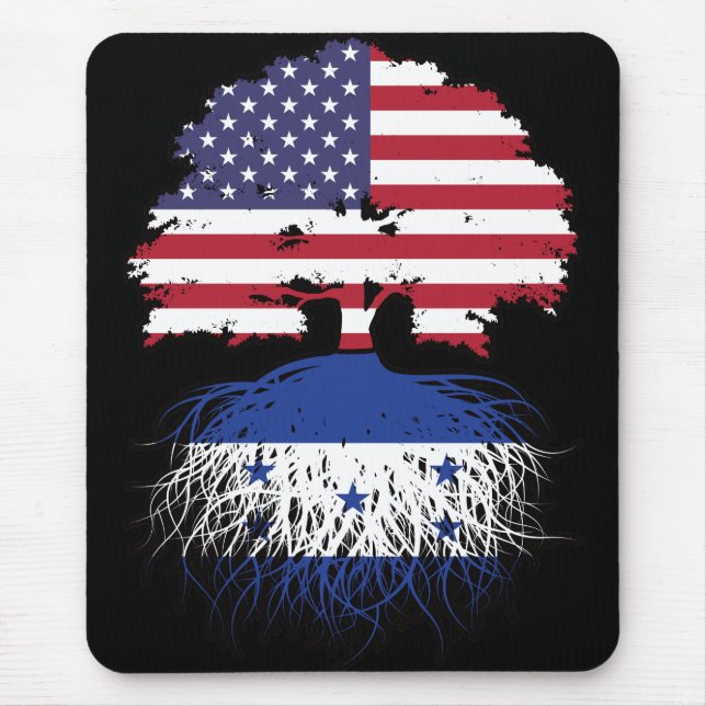 Mousepad Bandeira das Raízes da Árvore Americana de Hondura (Frente)