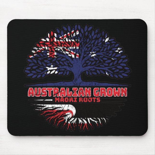 Mousepad Bandeira das Raízes da Árvore Australiana Maori (Frente)