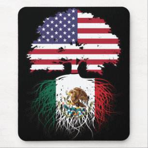 Mousepad Bandeira das Raízes da Árvore dos EUA mexicano
