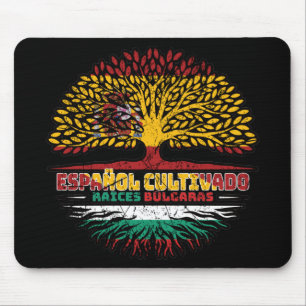 Mousepad Bandeira das Raízes da Árvore Espanha Búlgara