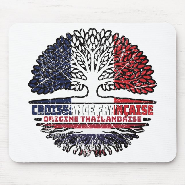 Mousepad Bandeira das Raízes da Árvore Tailândia Tailandês  (Frente)