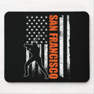 Mousepad Bandeira de beisebol de São Francisco EUA Vintage