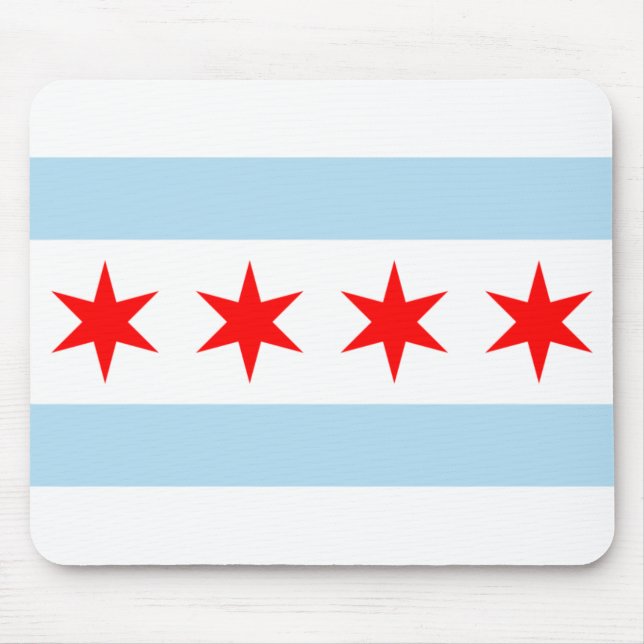 Mousepad Bandeira de Chicago (Frente)