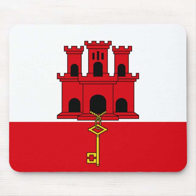 Mousepad Bandeira de Gibraltar (Frente)