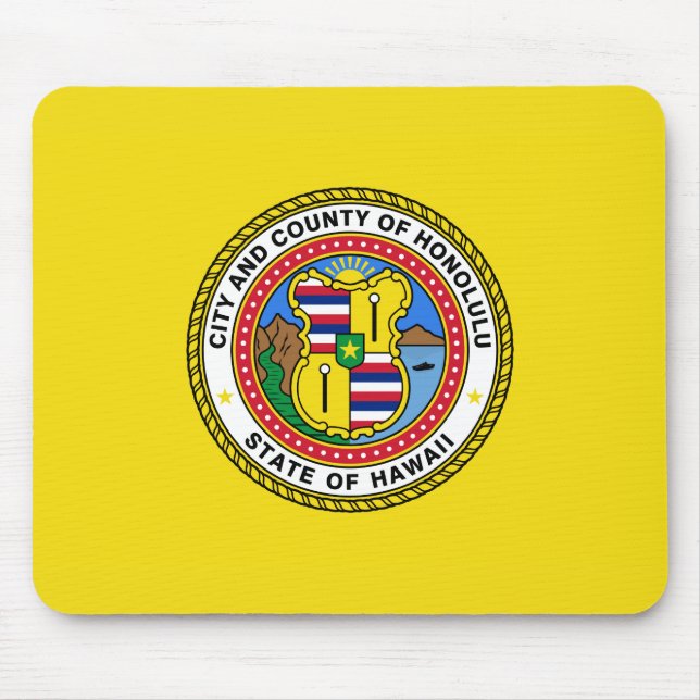 Mousepad Bandeira de Honolulu (Havaí) (Frente)