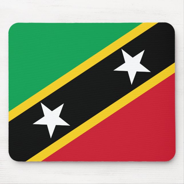 Mousepad Bandeira de Kitts e Nevis Santos (Caribe) (Frente)
