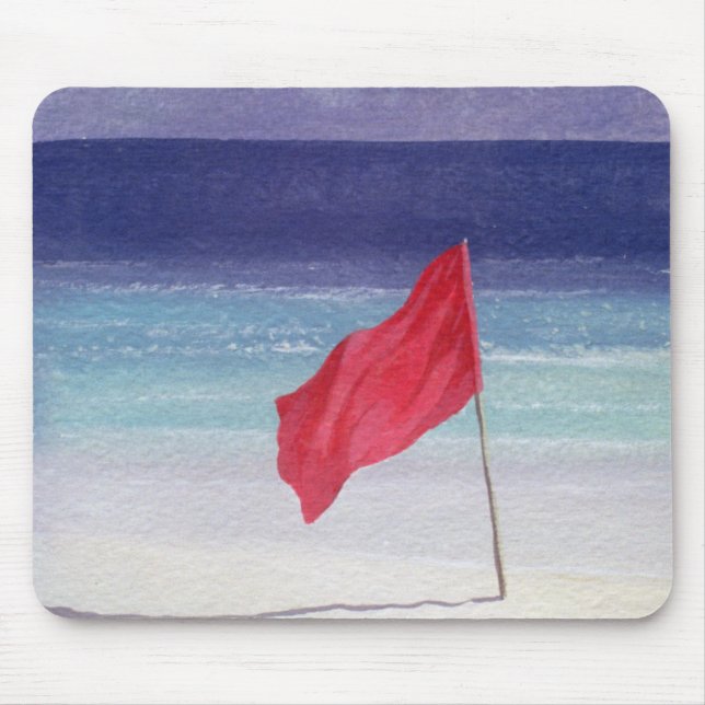 Mousepad Bandeira de praia - tempestade que adverte 1985 (Frente)
