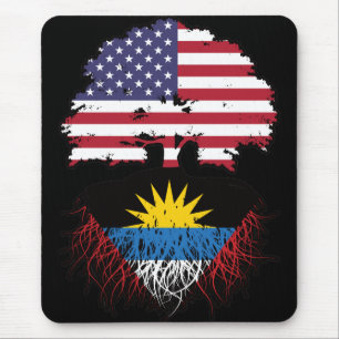 Mousepad Bandeira de Raízes de Árvore Antigua Antiguada Ame