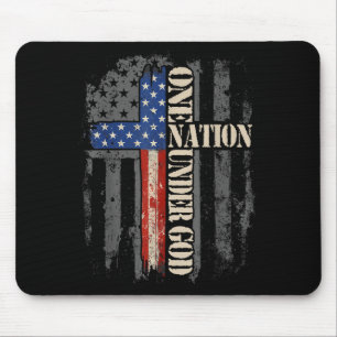 Mousepad Bandeira de Uma Nação Sob Deus 4 de Julho Patriota