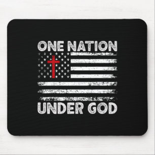 Mousepad Bandeira de Uma Nação Sob Deus 4 de Julho Patrióti