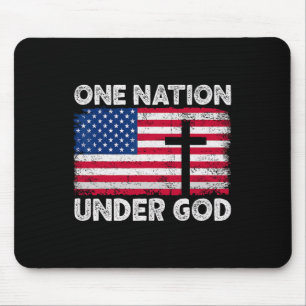 Mousepad Bandeira de Uma Nação Sob Deus 4 de Julho Patrióti
