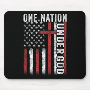 Mousepad Bandeira de Uma Nação Sob Deus 4 de Julho Patrióti