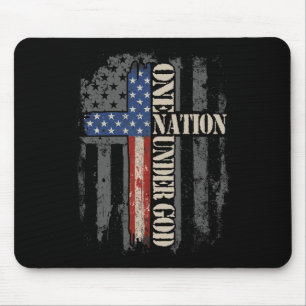 Mousepad Bandeira de Uma Nação Sob Deus 4 de Julho Patrióti