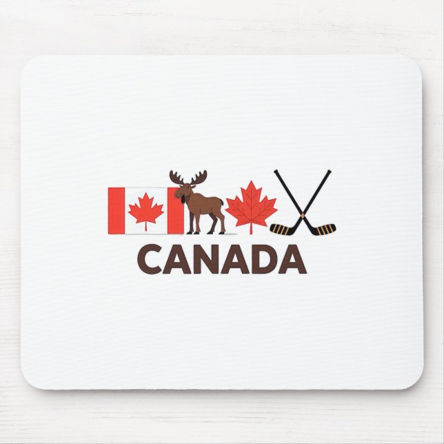 Mousepad Bandeira do Canadá Folha de Bordo Canadense Cervo  (Frente)