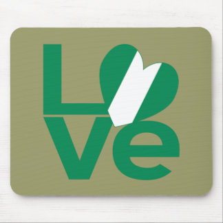 Mousepad Bandeira do Coração LOVE Verde Nigeriano 