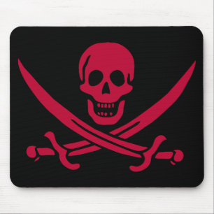 Mousepad Bandeira do Crânio e Espadas Pirata do Calico Jack