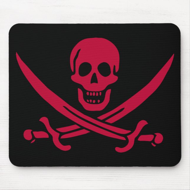 Mousepad Bandeira do Crânio e Espadas Pirata do Calico Jack (Frente)